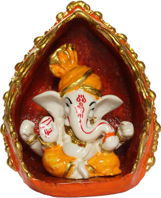 

Heeran Art Religious Idol of Pagdi Ganesha in Modak Statue Decorative Showpiece - 10.5 cm(Polyresin, Multicolor)