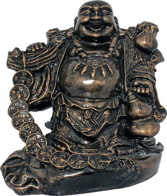 

Art N Hub Fengshui God Laughing Buddha Vastu Statue Home Décor Gift Item Decorative Showpiece - 23 cm(Earthenware, Gold)