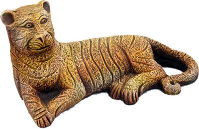 

Karukraft Royal Bengal Tiger Decorative Showpiece - 12 cm(Terracotta, Yellow, Black)