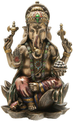 

Collectible India Ganesh (Ganesha) Hindu Elephant , Anniversary Gift Decorative Showpiece - 16.8 cm(Polyresin, Grey)