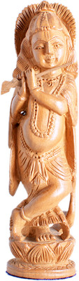 

SC Handicrafts Sandalwood Krishna Decorative Showpiece - 13 cm(Wooden, Brown)
