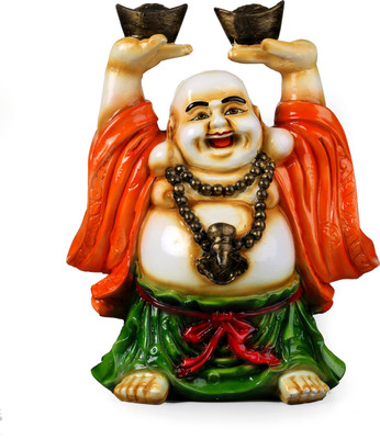 

Global voice Multicolor Laughing buddha showpiece Decorative Showpiece - 27 cm(Polyresin, Multicolor)