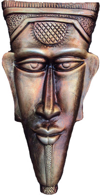 

Hand Artz Terracotta Wall Hanging Egyptian Mask Decorative Showpiece - 35 cm(Terracotta, Copper)