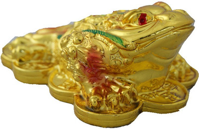 

Aaradhi Feng Shui King Money Frog Decorative Showpiece - 5 cm(Polyresin, Yellow)