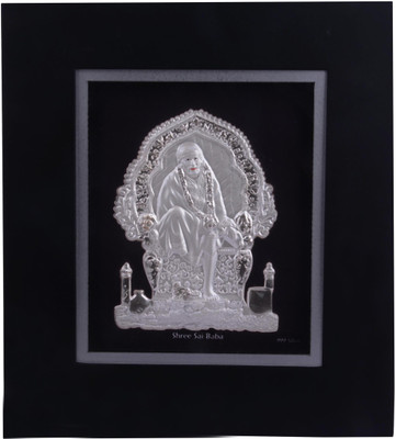 

Siri Creations 999 Pure Baba With Acralyic Frame Big Decorative Showpiece - 22.5 cm(Silver, Silver)