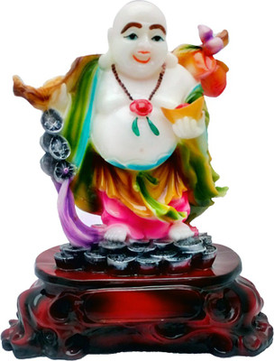 

Art N Hub Multicolour Feng Shui Laughing Buddha Handicraft Idol Lord Gautam Buddha Statue Decorative Spiritual Vastu Showpiece Figurine - Religious Gift item & Murti for Mandir / Temple / Home Decor / Office Decorative Showpiece - 35 cm(Earthenware, Multi