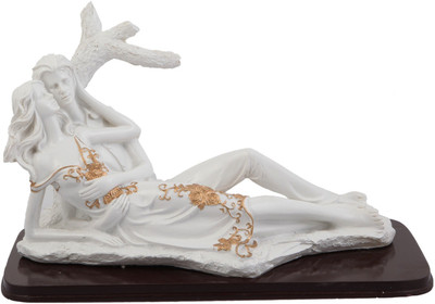 

JaipurCrafts Loving Couple Decorative Showpiece - 20.32 cm(Polyresin, White, Gold)