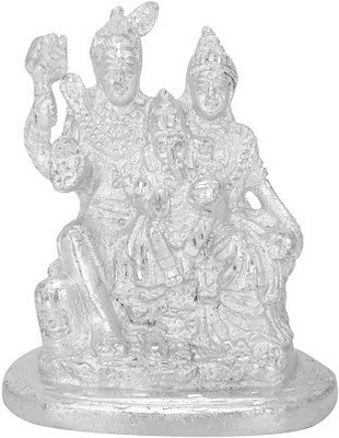 

DivyaMantra Shiv Parivar Idol Decorative Showpiece - 11 cm(Aluminium, White)