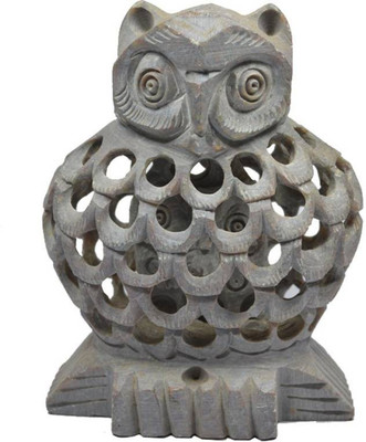 

Numeroastro Handcrafted Stone Owl With Baby Inside Decorative Showpiece - 7 cm(Marble, Grey)
