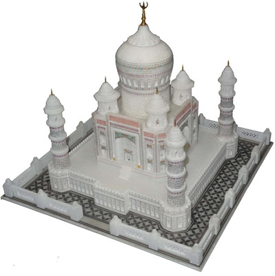 

Pooja Creation Taj Mahal In Orignal Shape And Full Size Decorative Showpiece - 32.5 cm(Stoneware, White)