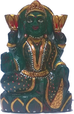 

Tathastu Jadelite Laxmi Decorative Showpiece - 9 cm(Stoneware, Green)
