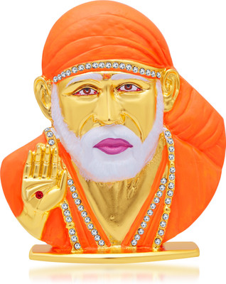 

Kulin Lord Sai | Saibaba Idol For Home Decor | Office | Shops | Gifting Decorative Showpiece - 14 cm(Gold Plated, Orange)