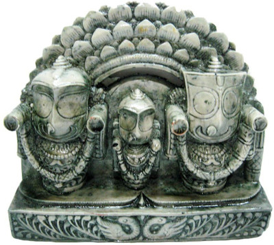 

Karukraft Lord Jagannath, Balabhadra And Subhadra Decorative Showpiece - 9 cm(Stoneware, Grey)