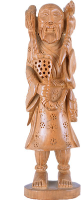 12% OFF on SC Handicrafts Sandalwood Carved Chinese Show Man. Decorative Showpiece - 19 cm(Wood, Brown)