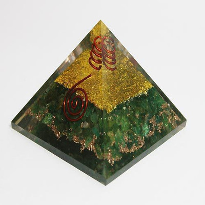 

Reiki Crystal Products Pyramid Decorative Showpiece - 5.5 cm(Silicone, Green)