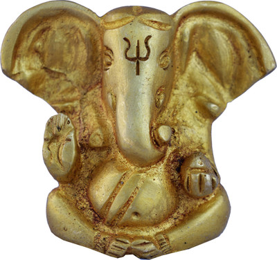 29% OFF on Aakrati Lord Ganesha Brass Statue Decorative Showpiece - 4 cm(Brass, Yellow)