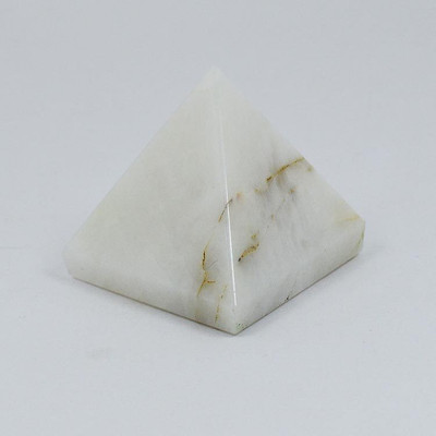

Reiki Crystal Products Pyramid Decorative Showpiece - 3.2 cm(Stoneware, White)
