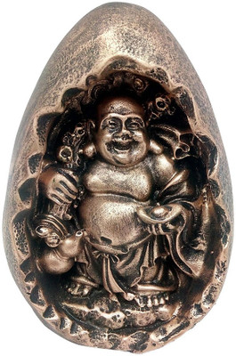 

Art N Hub Antique Look Feng Shui Laughing Buddha Handicraft Idol Lord Gautam Buddha Statue Decorative Spiritual Vastu Showpiece Figurine - Religious Gift item & Murti for Mandir / Temple / Home Decor / Office Decorative Showpiece - 14 cm(Earthenware, Gold