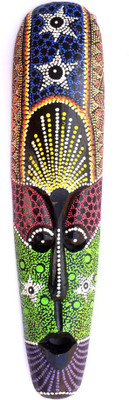 

Art Godaam Coloured figure mask Decorative Showpiece - 50 cm(Wooden, Multicolor)