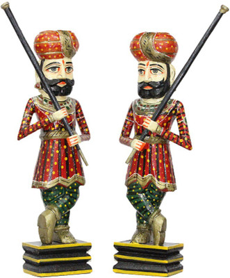 

Apkamart Wooden Darbaan ( Set of 2) 24 Inch Decorative Showpiece - 60 cm(Wooden, Multicolor)
