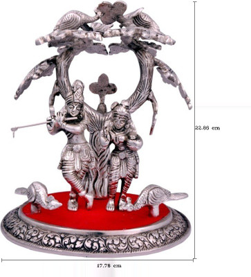 

JaipurCrafts Radha-Krishna Under tree Decorative Showpiece - 22.86 cm(Aluminium, Silver)