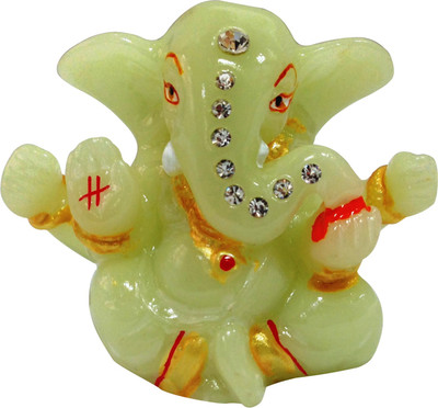

ManeKo Hindu God Idol Radium Ganesha Temple for Car Dashboard Decorative Showpiece - 7 cm(Ceramic, Multicolor)