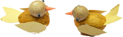 

Karukraft Katum Kutum Driftwood Duck Pair Decorative Showpiece - 4.5 cm(Wooden, Brown)