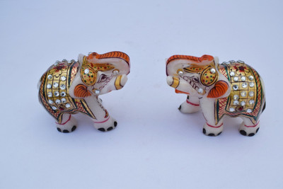 

Pooja Creation Decorative Showpiece - 5 cm(Marble, Multicolor)