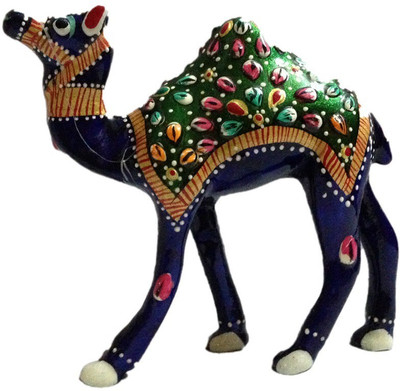 

ByCue Blue Camel Metal Hicraft Decorative Showpiece - 10 cm(Aluminium, Multicolor)