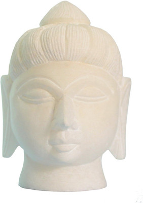 

Stonkraft Marble BuddhaHead Murti Decorative Showpiece - 10 cm(Stoneware, White)