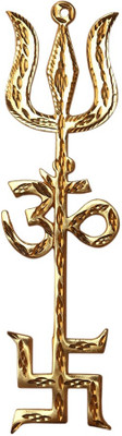 

Samriddhi Vastu Tri-shakti 8 inch Decorative Showpiece - 21 cm(Zinc, Gold)