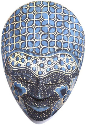 

Art Godaam Mask Decorative Showpiece - 18 cm(Wooden, Blue)