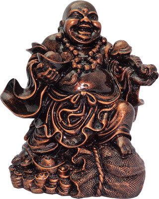 

Art N Hub Laughing Buddha - Handicraft Decor Statue (H-27cm) Decorative Showpiece - 27 cm(Polyresin, Copper)