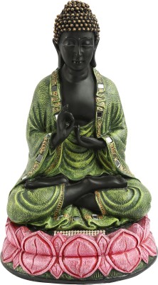 

AV Décor Buddha On Lotus Base Decorative Showpiece - 30.48 cm(Microfibre, Multicolor)