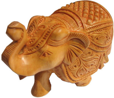 

ByCue Special Elephant Decorative Showpiece - 10 cm(Wooden, Brown)