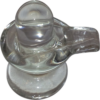 

SwadesiBuyzzar Pure Spatick Shivling 3x3x5 cm Decorative Showpiece - 3 cm(Crystal, White, Silver)