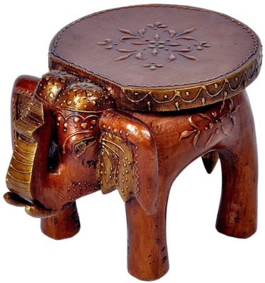 

Balaji Art Designer Wooden Elephant Stool Handicraft Decorative Showpiece - 15 cm(Wooden, Brown)