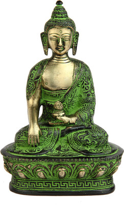 StatueStudio Buddha Decorative Showpiece - 17.78 cm(Brass, Gold) StatueStudio Buddha Decorative Showpiece - 17.78 cm(Brass, Gold)