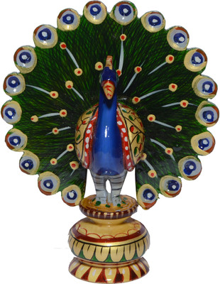 

Trust Zone Beautiful Dancing Wooden Peacock Decorative Showpiece - 8.89 cm(Wooden, Multicolor)