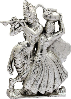 

Soujanya Radha Krishna Decorative Showpiece - 14 cm(Aluminium, Silver)
