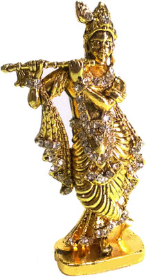 Swarnim Jewellers Lord Krishna Decorative Showpiece - 7.7 cm(Brass, Gold) Swarnim Jewellers Lord Krishna Decorative Showpiece - 7.7 cm(Brass, Gold)