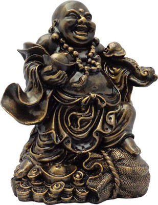 

Art N Hub Laughing Buddha - Handicraft Decor Statue (H-27cm) Decorative Showpiece - 27 cm(Polyresin, Gold)