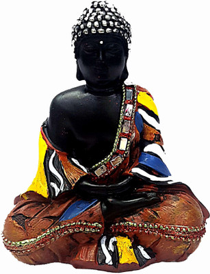 

SRVSOFT Dhayan Budha01 Decorative Showpiece - 15 cm(Ceramic, Multicolor)