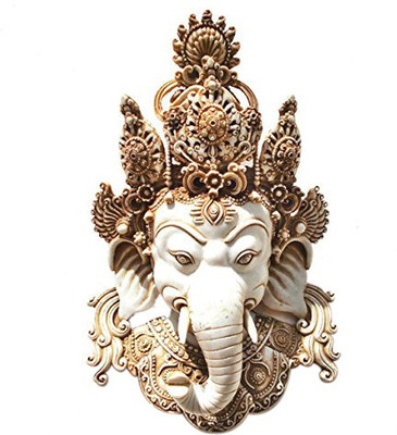 

Collectible India 15" Large Ganesh Wall Sculpture Hanging - Spritual Lucky Home Decor Decorative Showpiece - 38.1 cm(Polyresin, Multicolor)