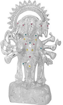 

DivyaMantra Lord Pachamukhi Hanuman Idol Decorative Showpiece - 34 cm(Aluminium, White)