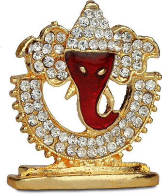 

Kraft Village Beautiful Loard Ganesh Idol for Car Dashboard Decorative Showpiece - 7 cm(Carbon Steel, Gold)