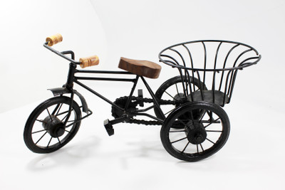 

Frabjous Iron Flower Rickshaw Showpiece Decorative Showpiece - 17 cm(Iron, Black)
