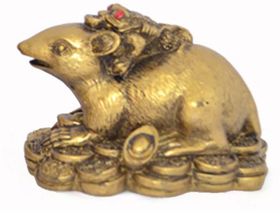 Kriti Creations Feng Shui Frog on Rat Decorative Showpiece - 5 cm(Polyresin, Brown)
