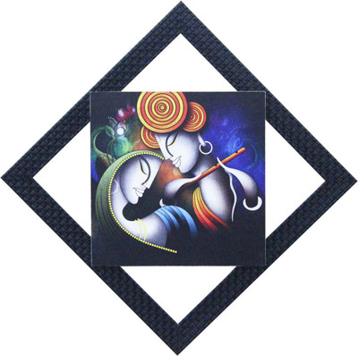 Craft Junction Lord Radha Krishna Decorative Showpiece - 40 cm(Wood, Multicolor)