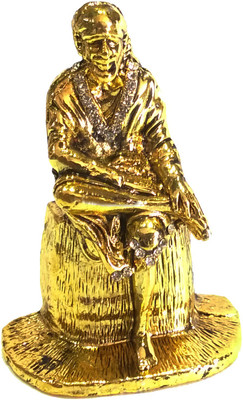 Swarnim Jewellers Sai Baba Decorative Showpiece - 6.3 cm(Brass, Gold)